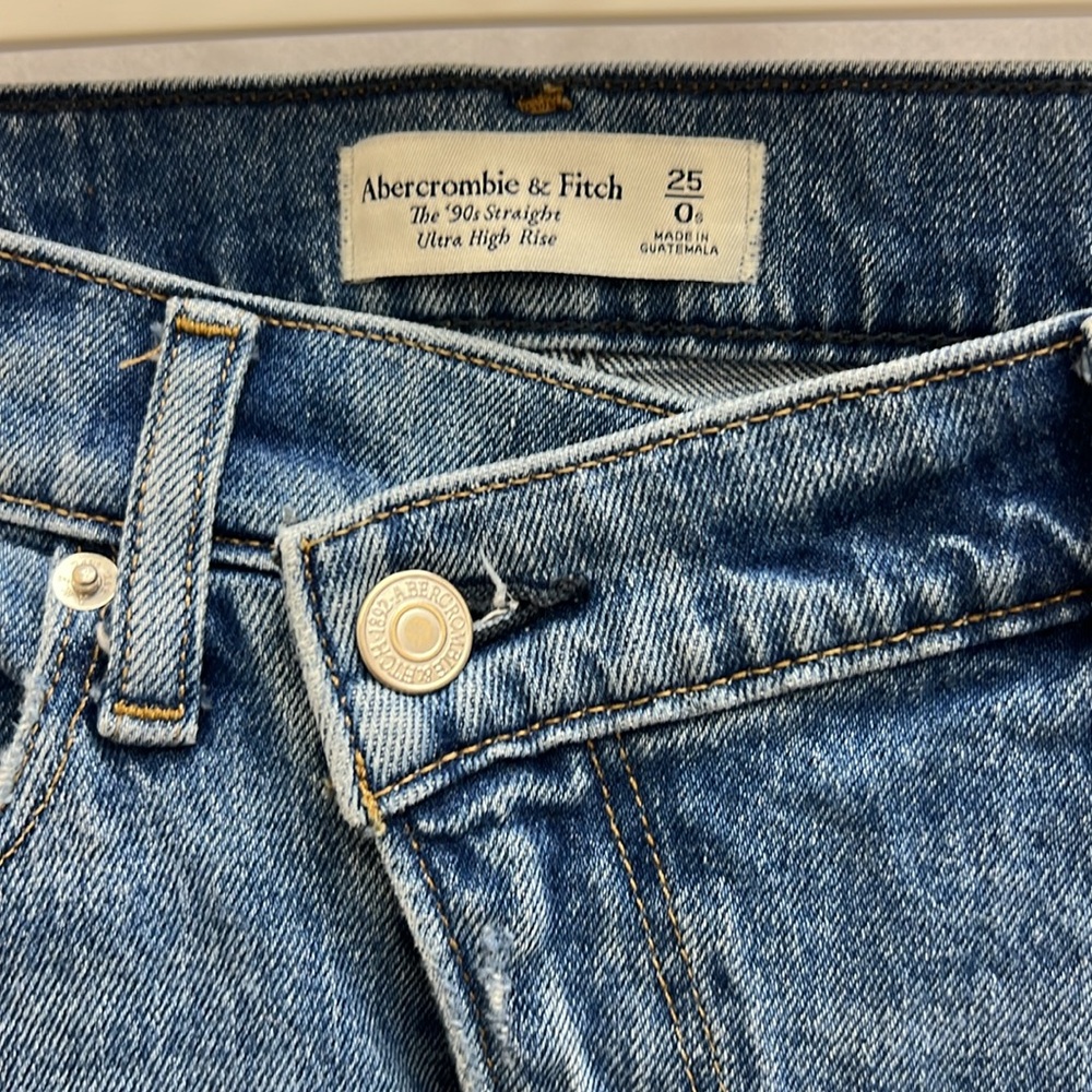 Abercrombie & Fitch Light Blue High-Rise Straight Jeans